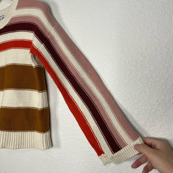 Madewell Valleyscape striped pullover cotton sweater Preppy Casual Fall Comfy - Picture 6 of 8